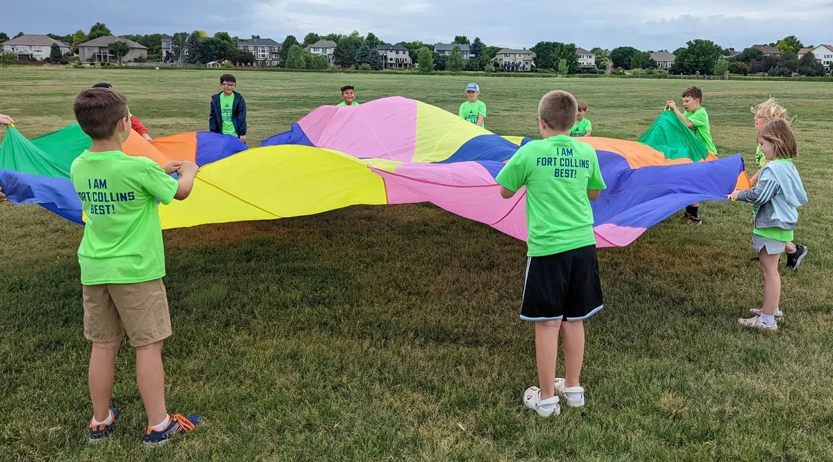 Campers taking part in a group activity at Fort Collins Best Summer Camp